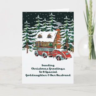 Cartes Pour Fêtes Annuelles Godgirl & Son Mari voeux de Noël