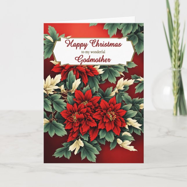 Cartes Pour Fêtes Annuelles Godmère Noël Poinsettias (Devant)