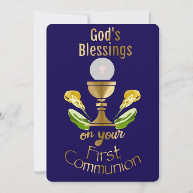 Cartes Pour Fêtes Annuelles God's Blessing on your First Holy Communion. (Devant)