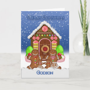 Cartes Pour Fêtes Annuelles Godson Gingerpain Maison et famille Gree de Noël