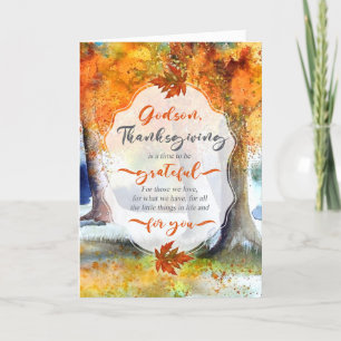 Cartes Pour Fêtes Annuelles Godson Thanksgiving Automne Aquarelle Gratuit