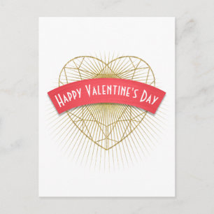 Cartes Pour Fêtes Annuelles Gold Art Deco Heart Valentine