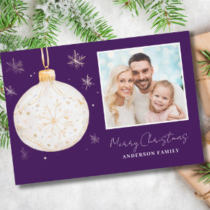 Cartes Pour Fêtes Annuelles Gold Ball Photo Noël