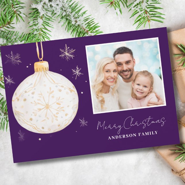 Cartes Pour Fêtes Annuelles Gold Ball Photo Noël (Créateur téléchargé)