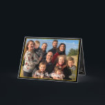 Cartes Pour Fêtes Annuelles Gold Border Famille Photo Chalkboard Noël<br><div class="desc">Carte de voeux de Noël de la famille de photos Gold Border</div>