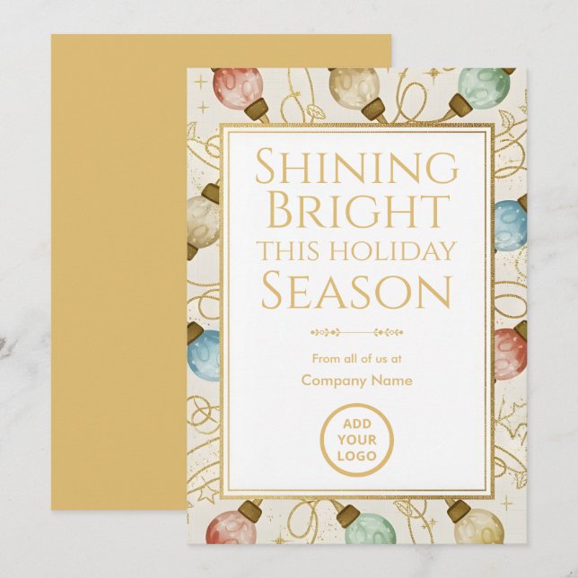 Cartes Pour Fêtes Annuelles Gold Bubble-Light Elegance | Foil & Bulk (Devant / Derrière)