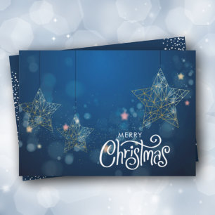 Cartes Pour Fêtes Annuelles Gold Christmas Stars Flat