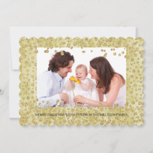 Cartes Pour Fêtes Annuelles Gold Confetti Parties scintillant photo personnali