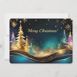 Cartes Pour Fêtes Annuelles Gold et Turquoise Pearl Shimmer Noël