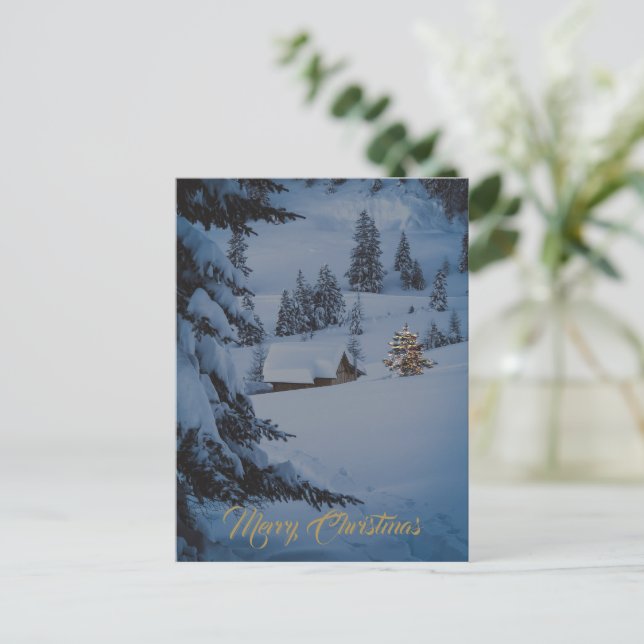 Cartes Pour Fêtes Annuelles Gold Festive Joyeux Noël Photo (Debout devant)