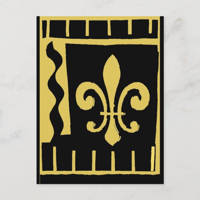 Cartes Pour Fêtes Annuelles Gold Fleur De Lis, Bonnes Fêtes (Devant)