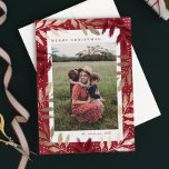 Cartes Pour Fêtes Annuelles Gold Foil Branches 3 Photo de Christmas<br><div class="desc">An elegant photo holiday card featuring hand drawn pine branches en a consolive foil gold and red color palette designed by Stacey Meacham. The backside offers another opportunity for additional customer et a heartfelt holiday messages to friends and family.</div>