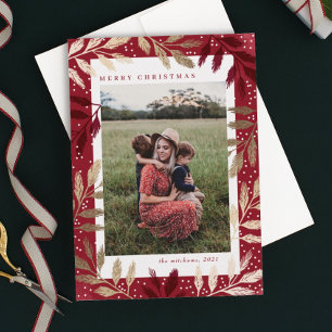 Cartes Pour Fêtes Annuelles Gold Foil Branches 3 Photo de Christmas