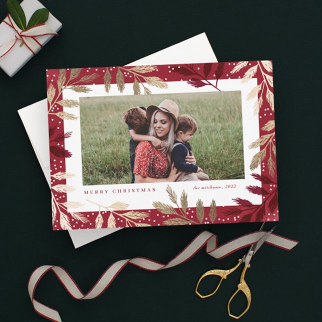 Cartes Pour Fêtes Annuelles Gold Foil Branches 3 Photo de Christmas (Créateur téléchargé)