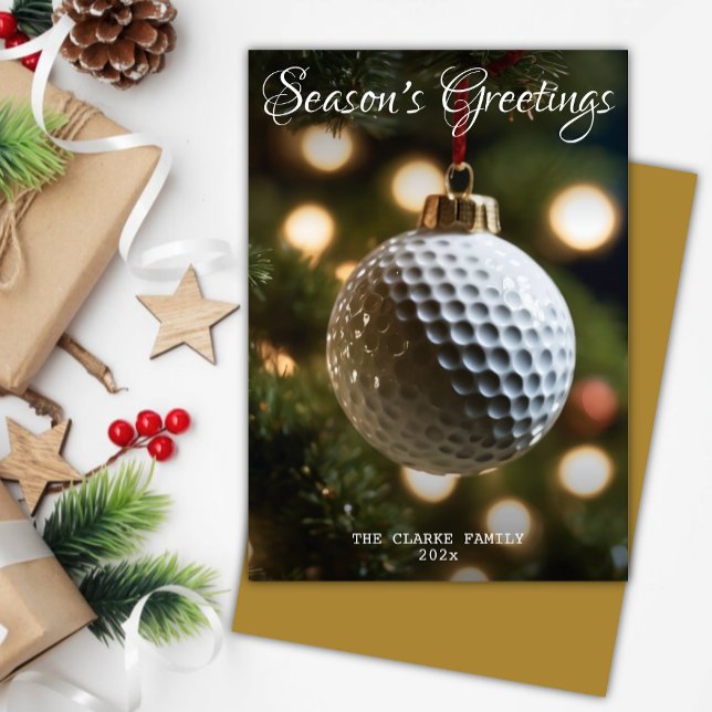 Cartes Pour Fêtes Annuelles Gold Golf Bonnes Fêtes Noël (Créateur téléchargé)