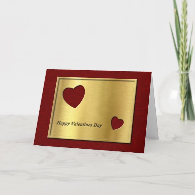 Cartes Pour Fêtes Annuelles Gold Hearts Coutouts Valentines Day (Devant)