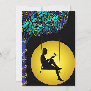 Cartes Pour Fêtes Annuelles Gold Heavenly Moon Man To The Stars