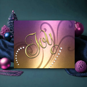 Cartes Pour Fêtes Annuelles Gold Joy Lavender Purple