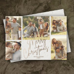 Cartes Pour Fêtes Annuelles Gold Joyeux Noël Cinq photos<br><div class="desc">Les cartes de fin de année de Noël multiphoto arborent vos noms et les mots Joyeux Noël en lettres d'or chic sur un arrière - plan blanc cassé. Il vous suffit de télécharger vos photos de famille préférées et d'ajouter votre personnalisation de famille au dos. Sélectionnez Matte pour le papier...</div>