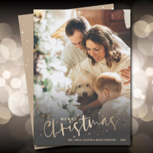 Cartes Pour Fêtes Annuelles Gold Joyeux Noël Photo