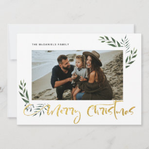 Cartes Pour Fêtes Annuelles Gold Joyeux Noël Trois vacances photo
