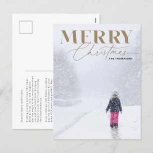Cartes Pour Fêtes Annuelles Gold Joyry Script Serif Christmas Portrait