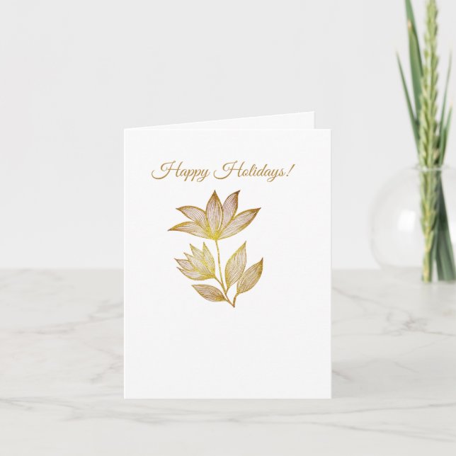 Cartes Pour Fêtes Annuelles Gold Line Floral (Devant)