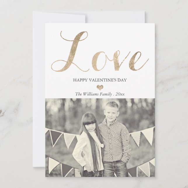 Cartes Pour Fêtes Annuelles Gold Love Valentine's Day Cards (Devant)