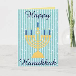 Cartes Pour Fêtes Annuelles Gold Menorah Happy