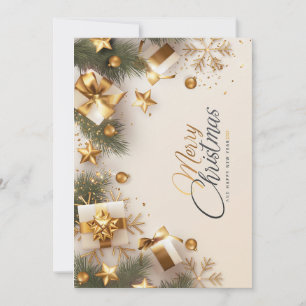 Cartes Pour Fêtes Annuelles Gold merry Christmas card 