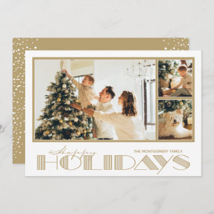Cartes Pour Fêtes Annuelles Gold Multiphoto Happy