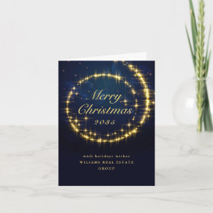 Cartes Pour Fêtes Annuelles Gold Navy éclats Noël d'entreprise