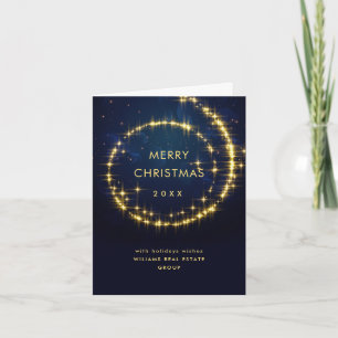 Cartes Pour Fêtes Annuelles Gold Navy éclats Noël d'entreprise