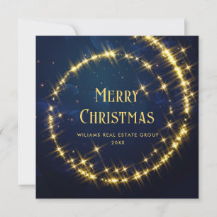 Cartes Pour Fêtes Annuelles Gold Navy éclats Noël d'entreprise