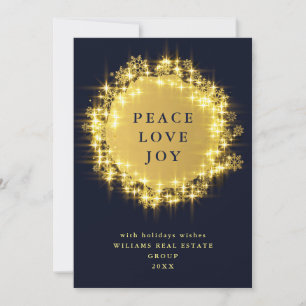 Cartes Pour Fêtes Annuelles Gold Navy éclats Noël d'entreprise