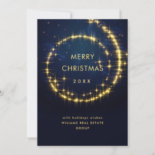 Cartes Pour Fêtes Annuelles Gold Navy éclats Noël d'entreprise