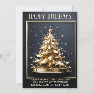 Cartes Pour Fêtes Annuelles Gold noël arbre 3D salutations d'affaires fin de l