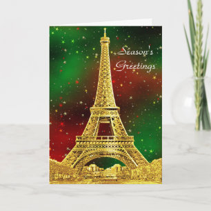Cartes Pour Fêtes Annuelles Gold Paris Skyline #2 Christmas Starry