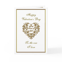 Gold Parties scintillant Flourish Valentine Greeti