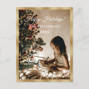Cartes Pour Fêtes Annuelles Gold Personnalisé Photo Joyeux Fêtes Noël