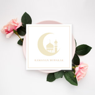 Cartes Pour Fêtes Annuelles Gold Ramadan Mubarak Crescent Mosquée