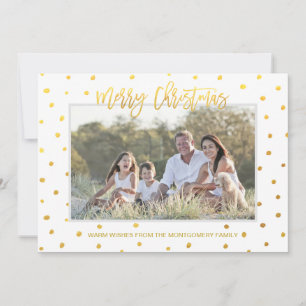 Cartes Pour Fêtes Annuelles Gold Script Joyeux Noël Photo personnalisée