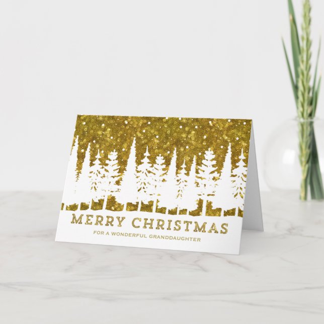 Cartes Pour Fêtes Annuelles Gold Sky Grand-fille Noël (Devant)