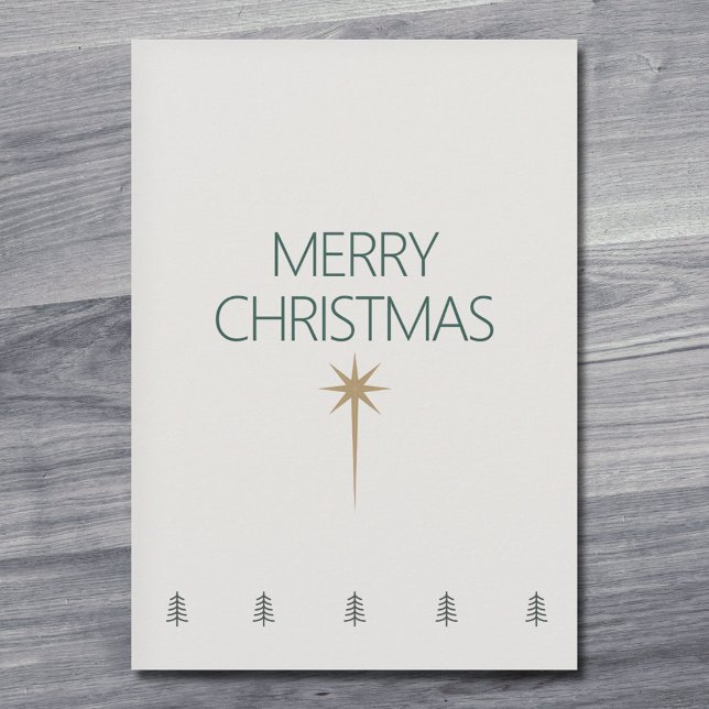 Cartes Pour Fêtes Annuelles Gold Star Minimalist Christmas Card (Gold Star Minimalist Christmas Card)
