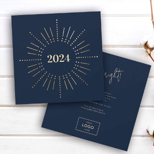 Cartes Pour Fêtes Annuelles Gold Sunburst New Years Business