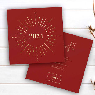 Cartes Pour Fêtes Annuelles Gold Sunburst New Years Business