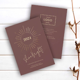 Cartes Pour Fêtes Annuelles Gold Sunburst New Years Business