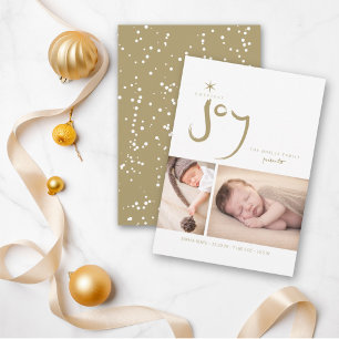 Cartes Pour Fêtes Annuelles Gold Sweetest Joy Cute Baby First Christmas Photo