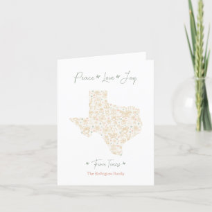 Cartes Pour Fêtes Annuelles Gold Texas Christmas Line Art Patterned