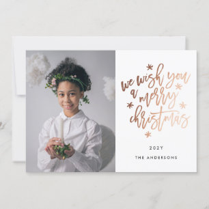 Cartes Pour Fêtes Annuelles Gold We Wish You a Merry Christmas Holiday Card